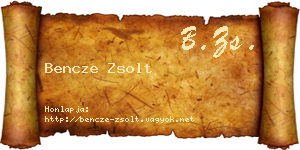 Bencze Zsolt névjegykártya