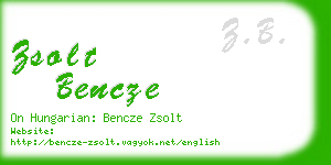 zsolt bencze business card